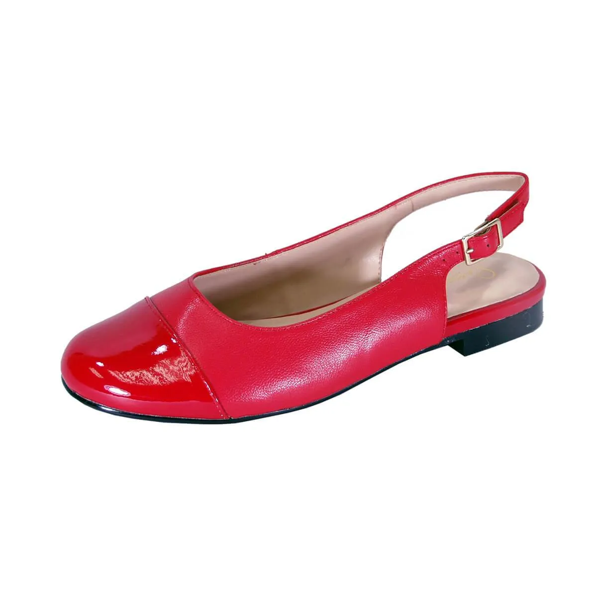 PEERAGE Kennedy Women's Wide Width Slingback Leather Flats