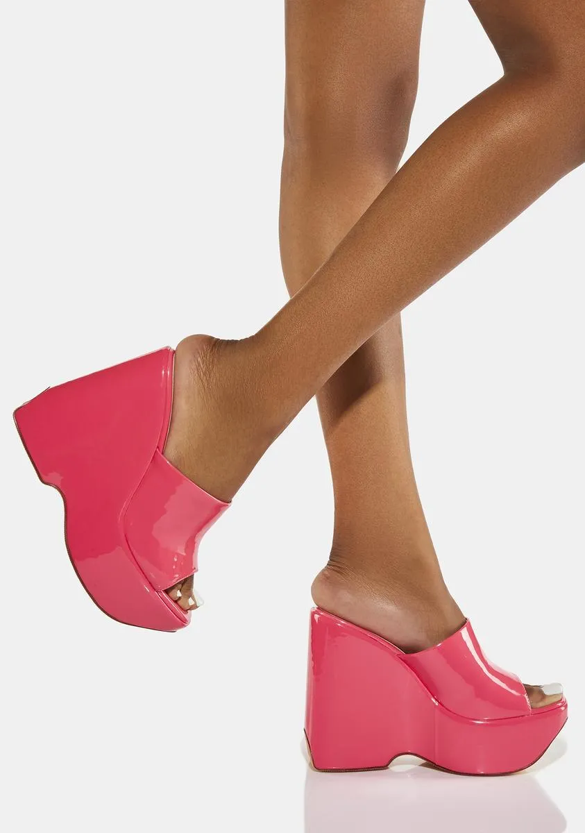 Pink Rolo Wedge Heels