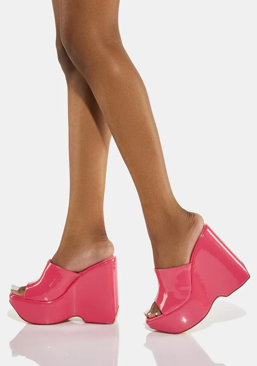 Pink Rolo Wedge Heels