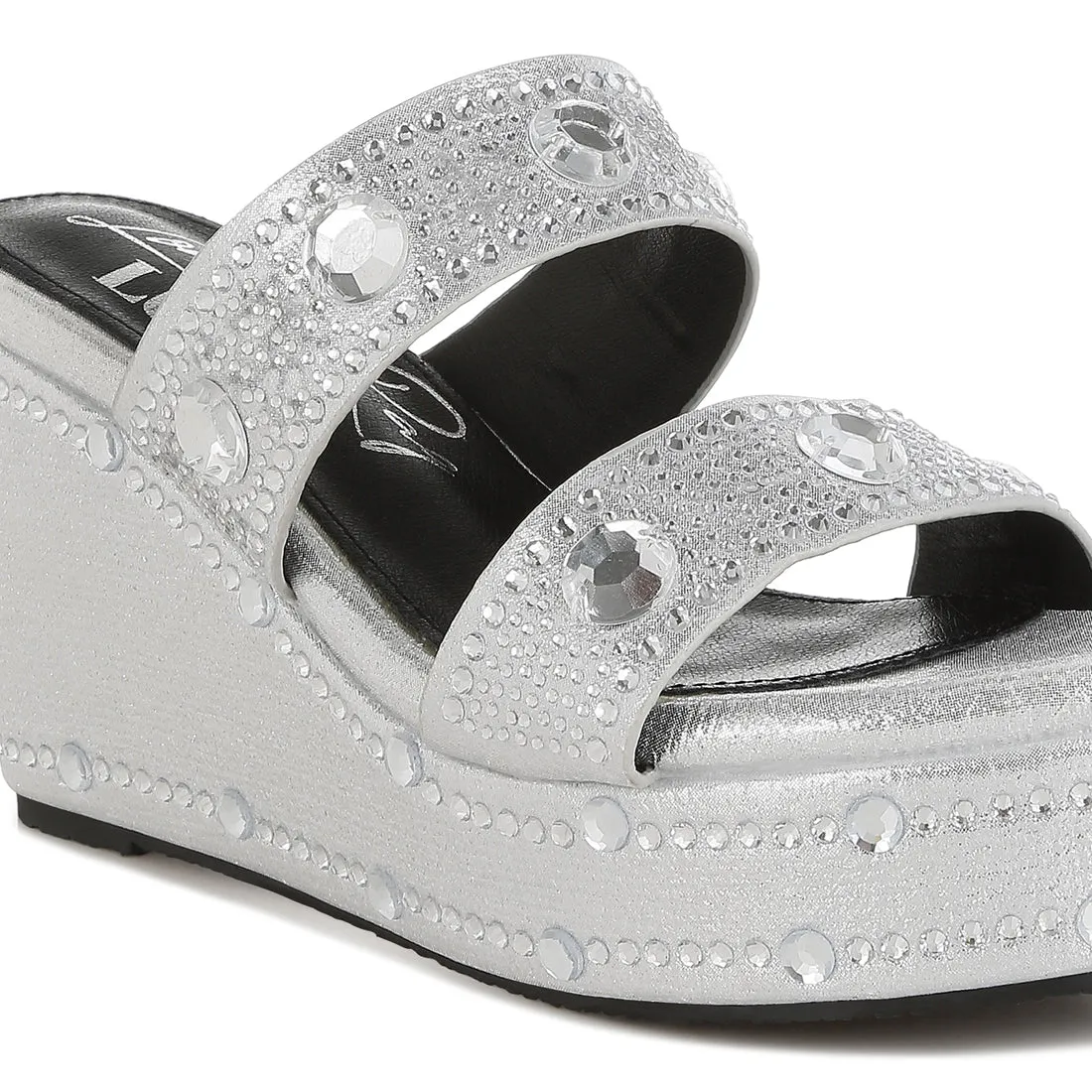 Rhinestone & Diamante Wedge Sandals