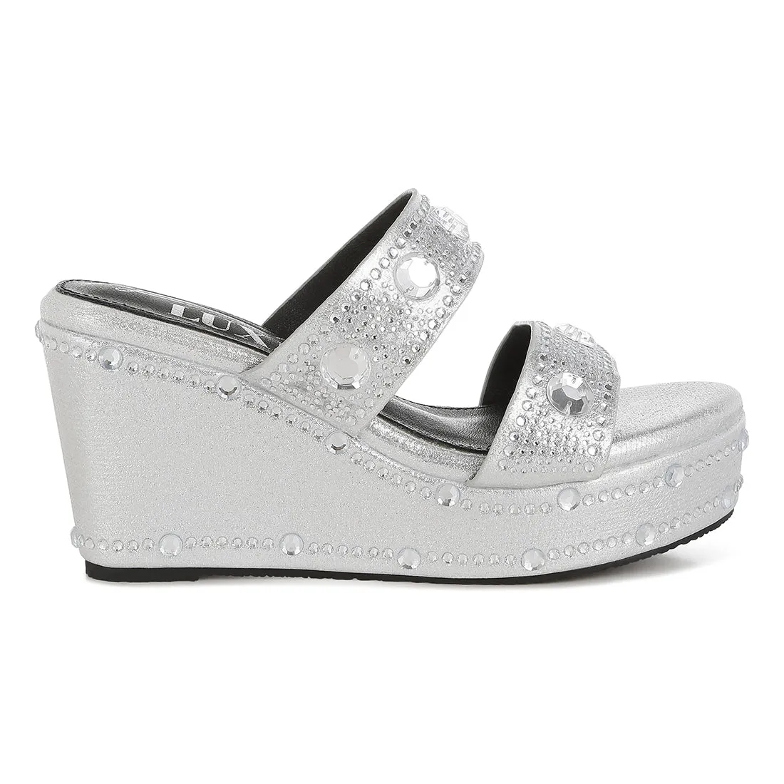 Rhinestone & Diamante Wedge Sandals