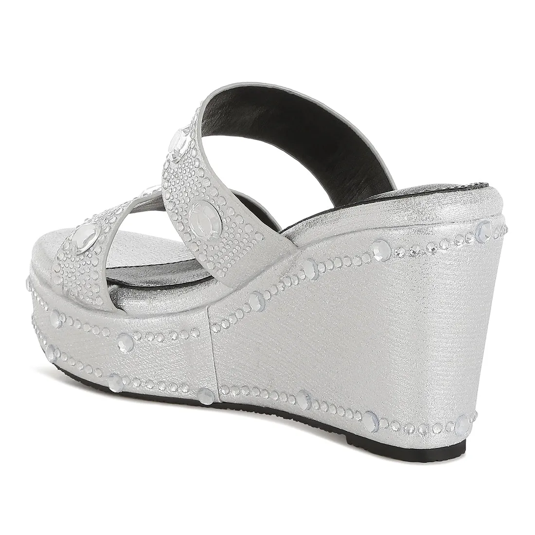 Rhinestone & Diamante Wedge Sandals