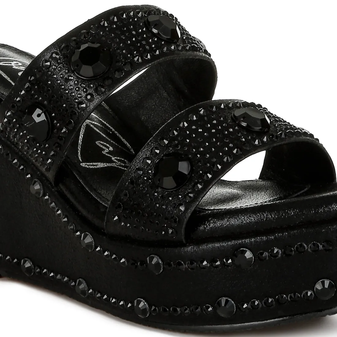 Rhinestone & Diamante Wedge Sandals