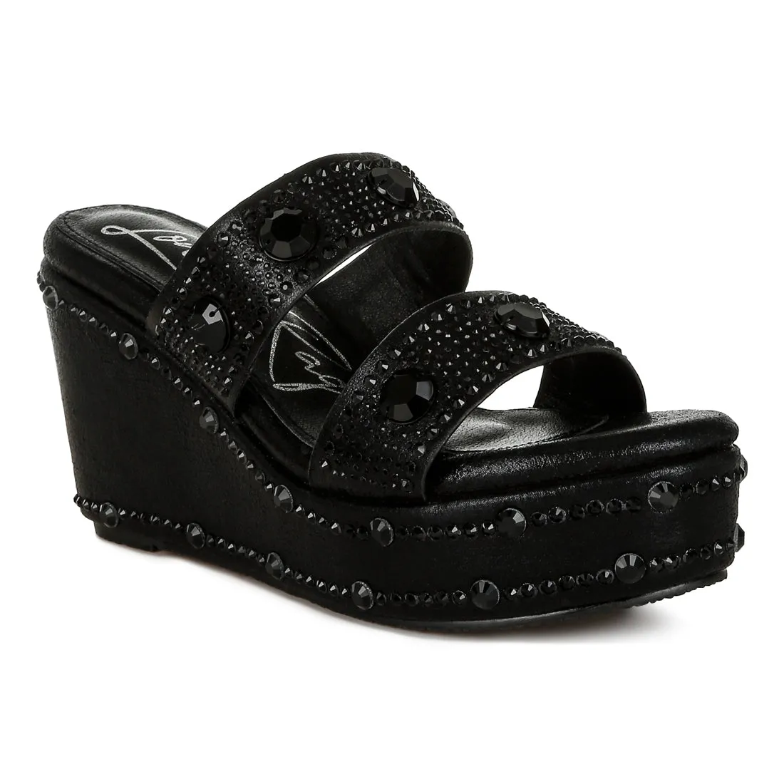 Rhinestone & Diamante Wedge Sandals