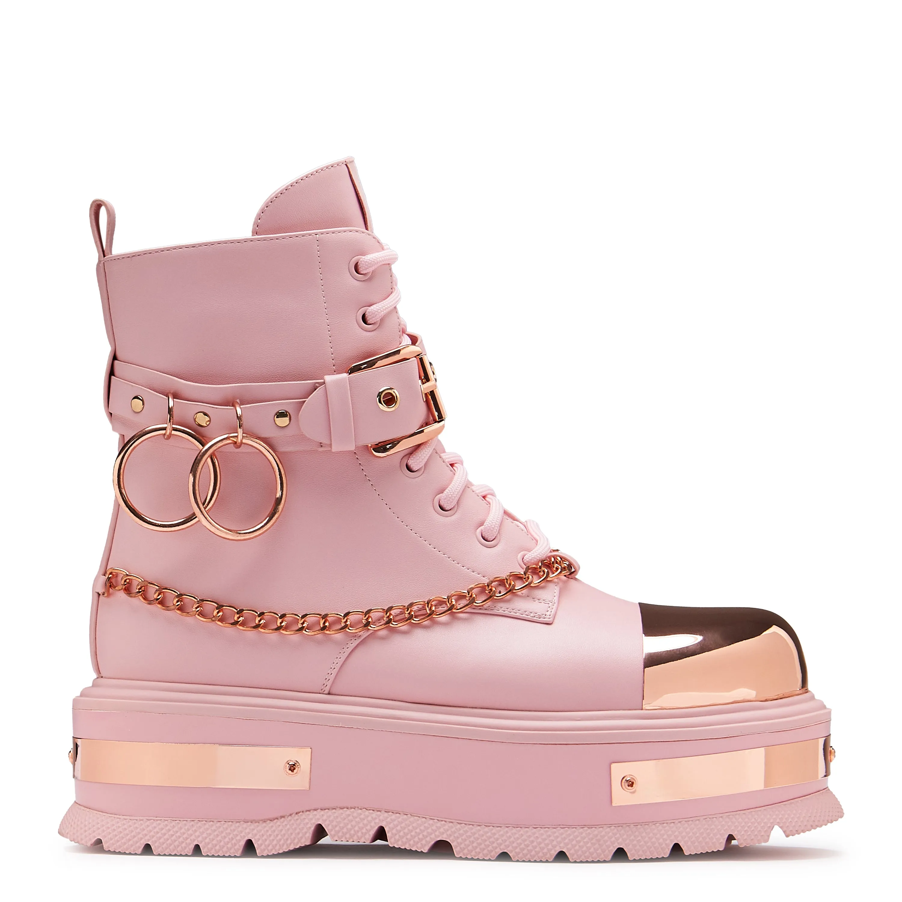 Rose Gold Borin Hardware Platform Boots