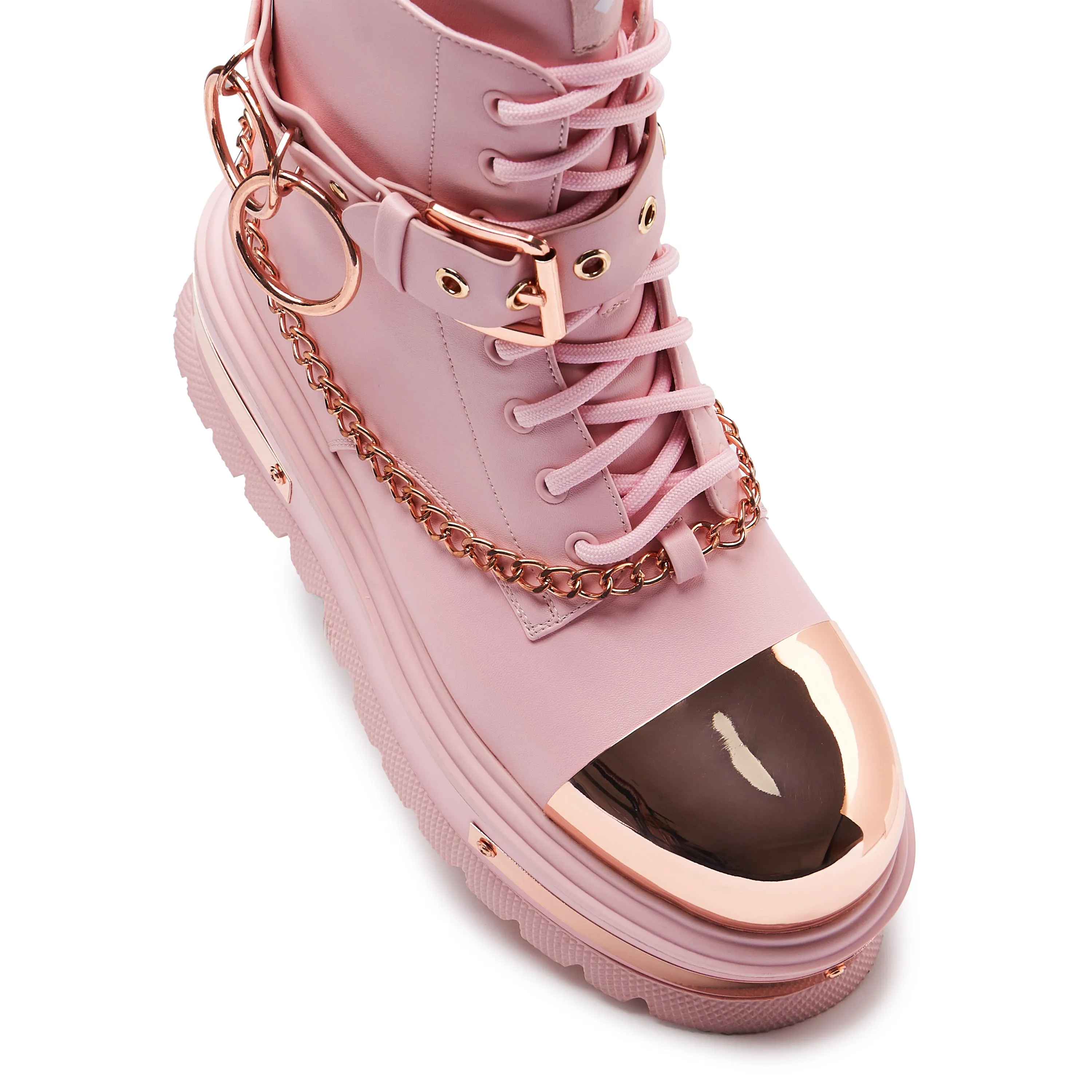 Rose Gold Borin Hardware Platform Boots