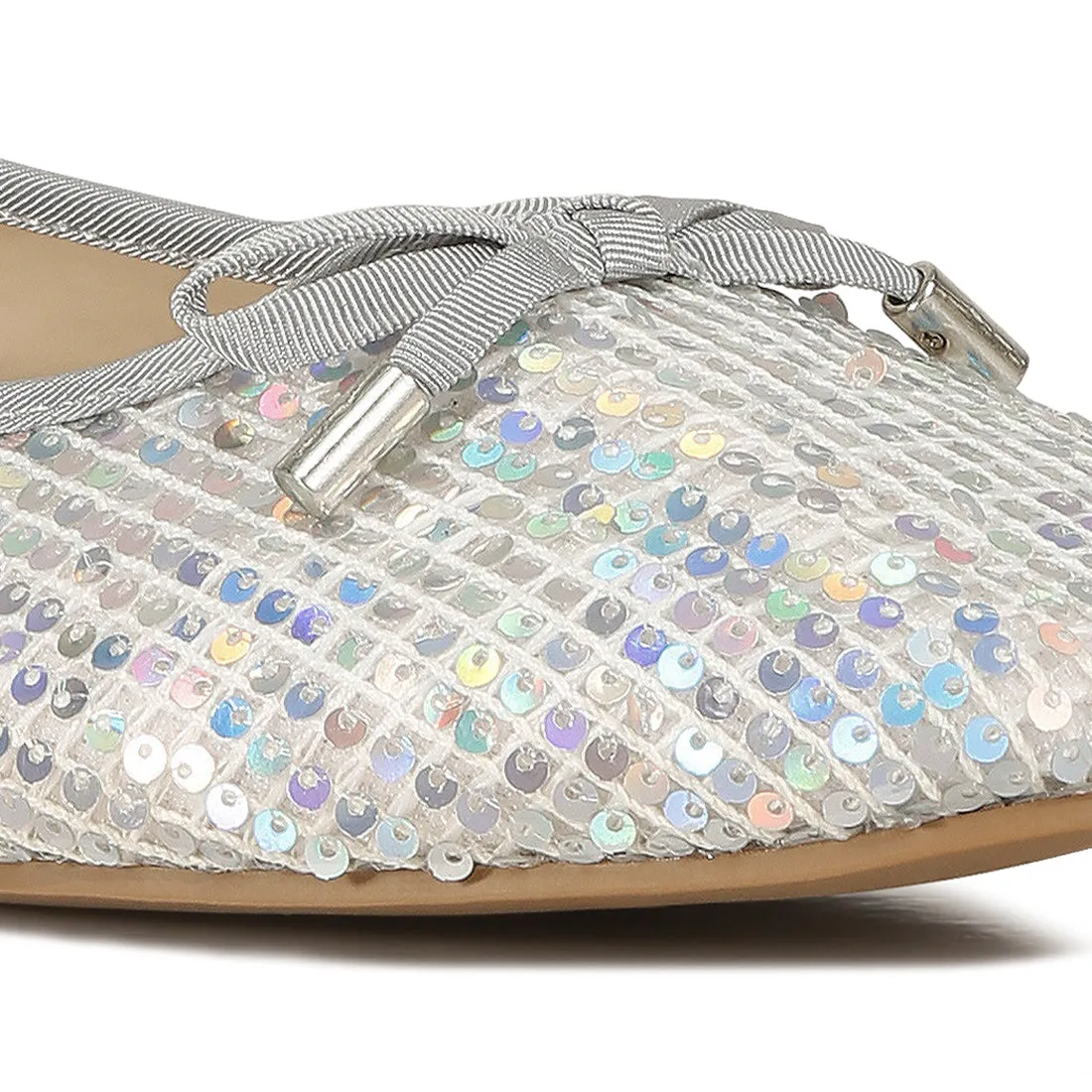 Sequin Embellished Ballet Flats