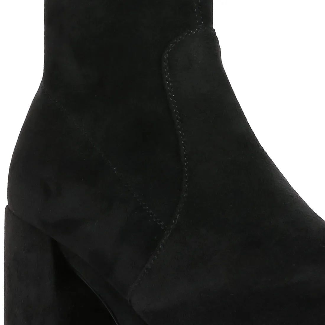 Stretch Suede Ankle Boots