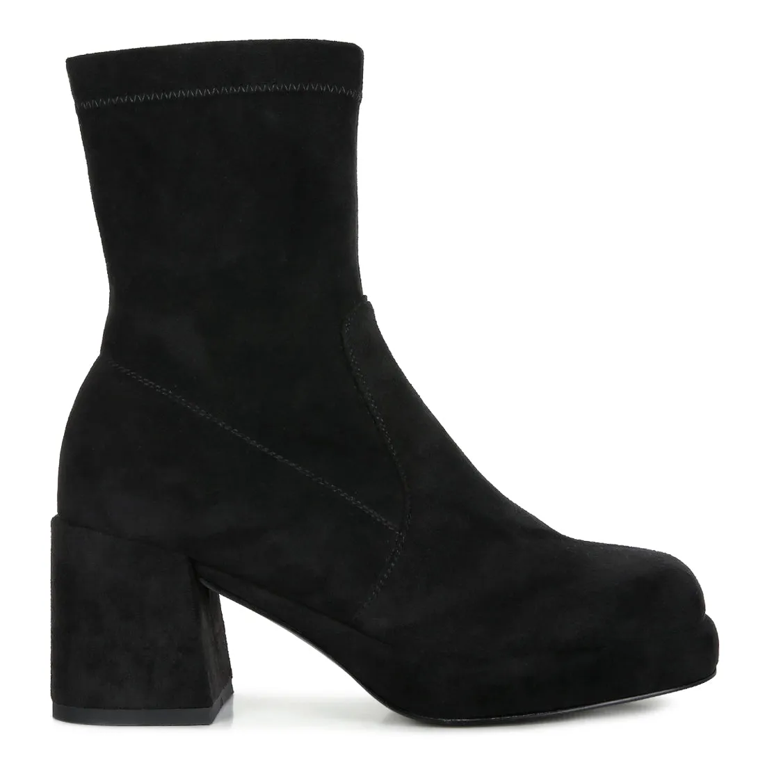 Stretch Suede Ankle Boots