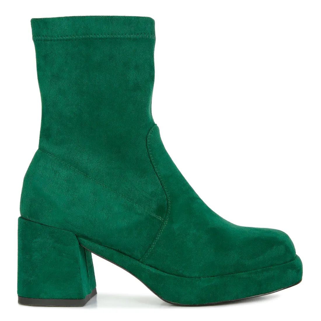 Stretch Suede Ankle Boots