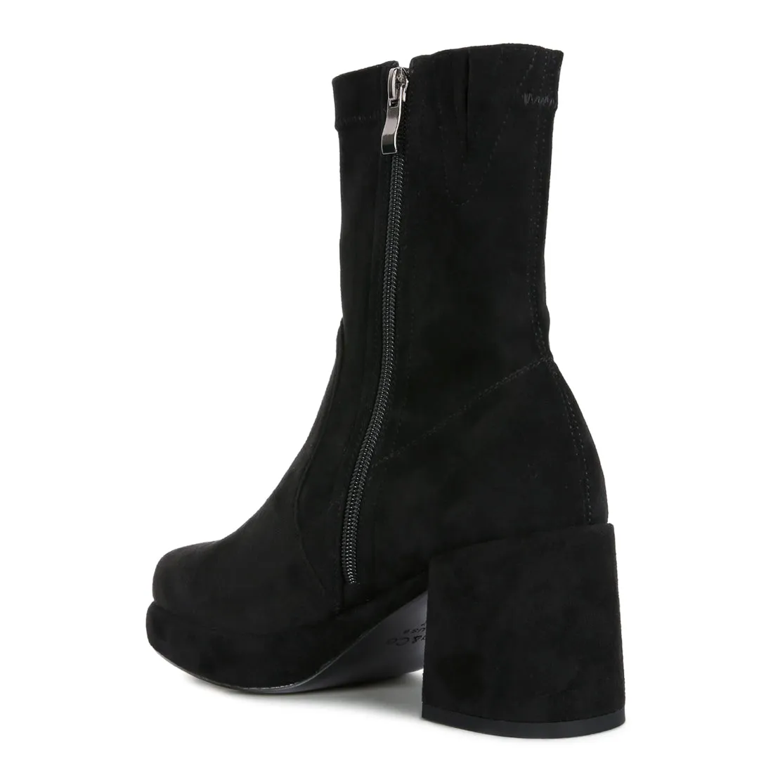 Stretch Suede Ankle Boots