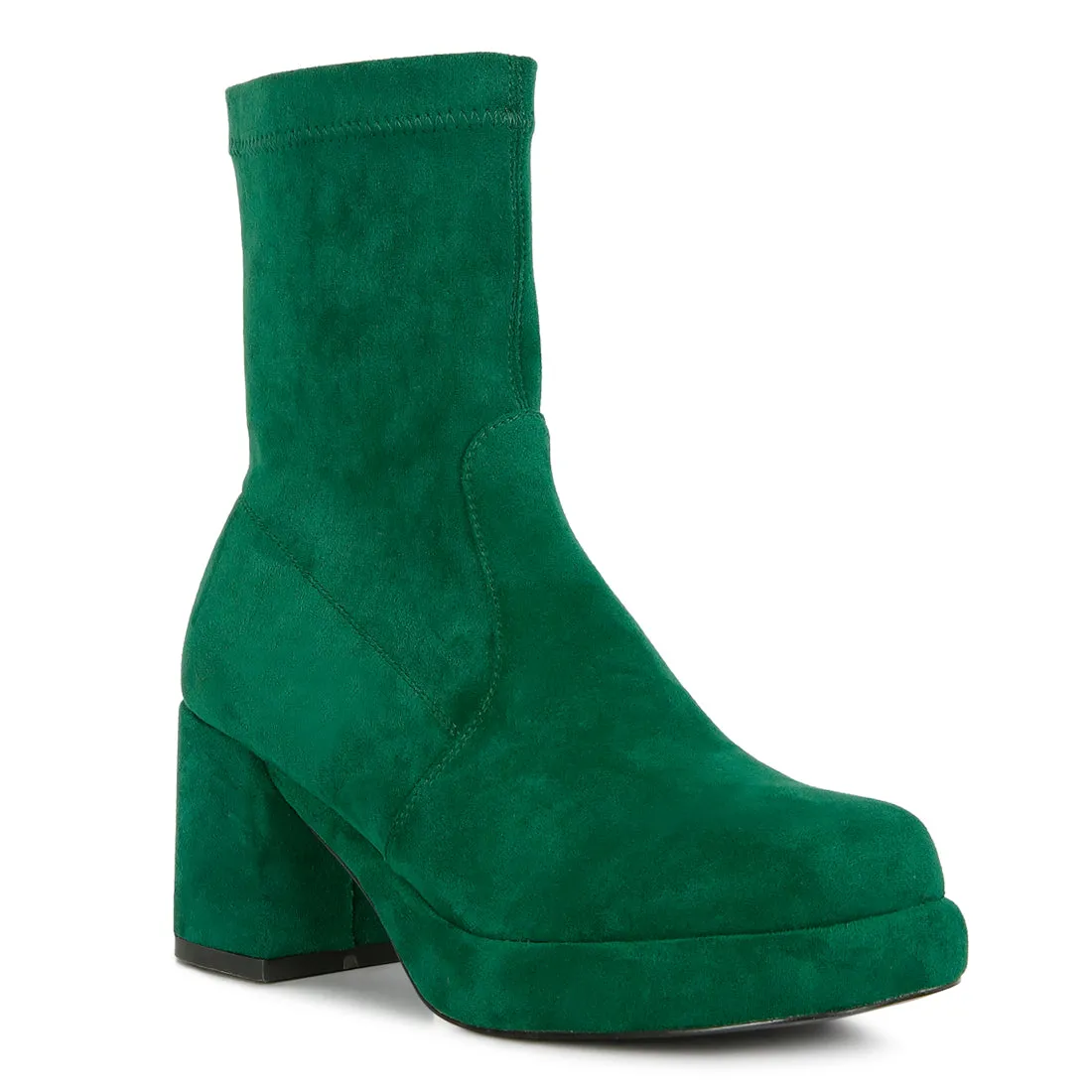 Stretch Suede Ankle Boots