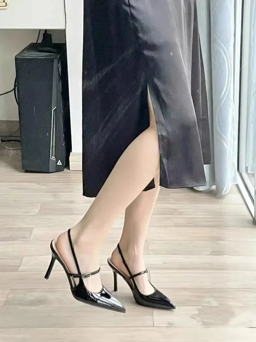 TAVIMART  -   Spring New Sexy Pointy High Heels, Women's Slim Heels, Sandals, Small and Popular, Back Air French Single Shoes