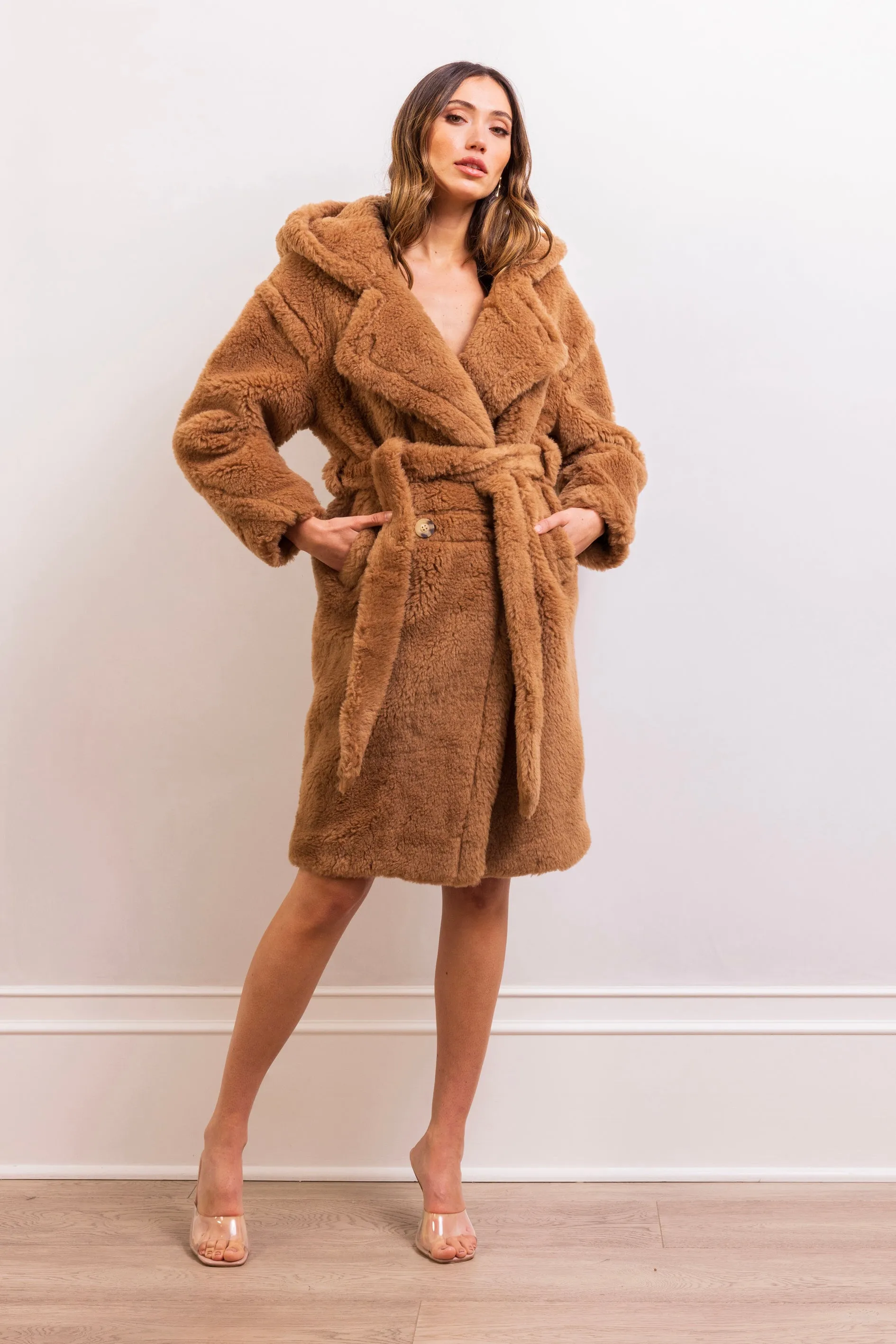 The French 75 Alpaca Wool Coat in Tan