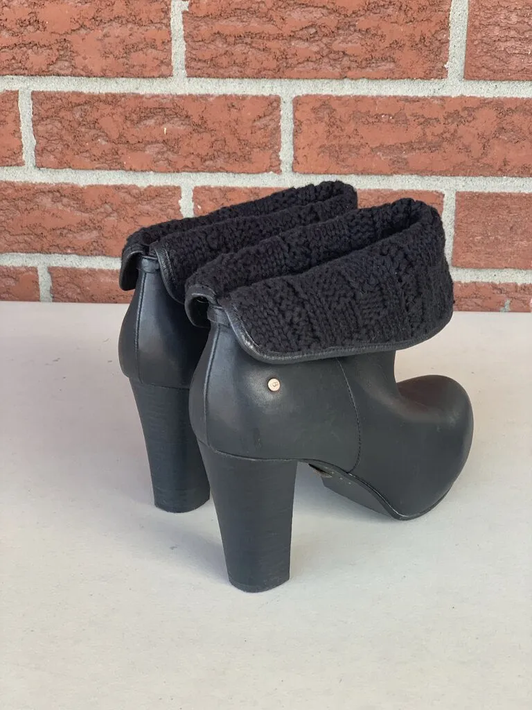 Ugg leather heeled boots 9