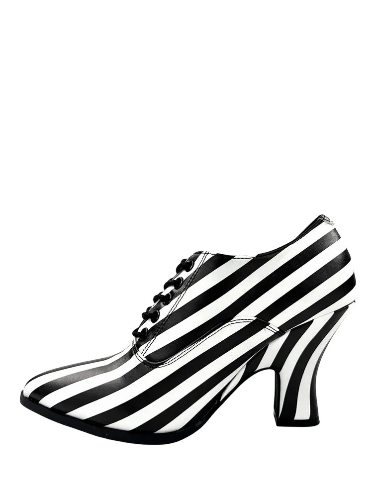 Victoria Black & White Pointed Toe Heels by Strange Cvlt