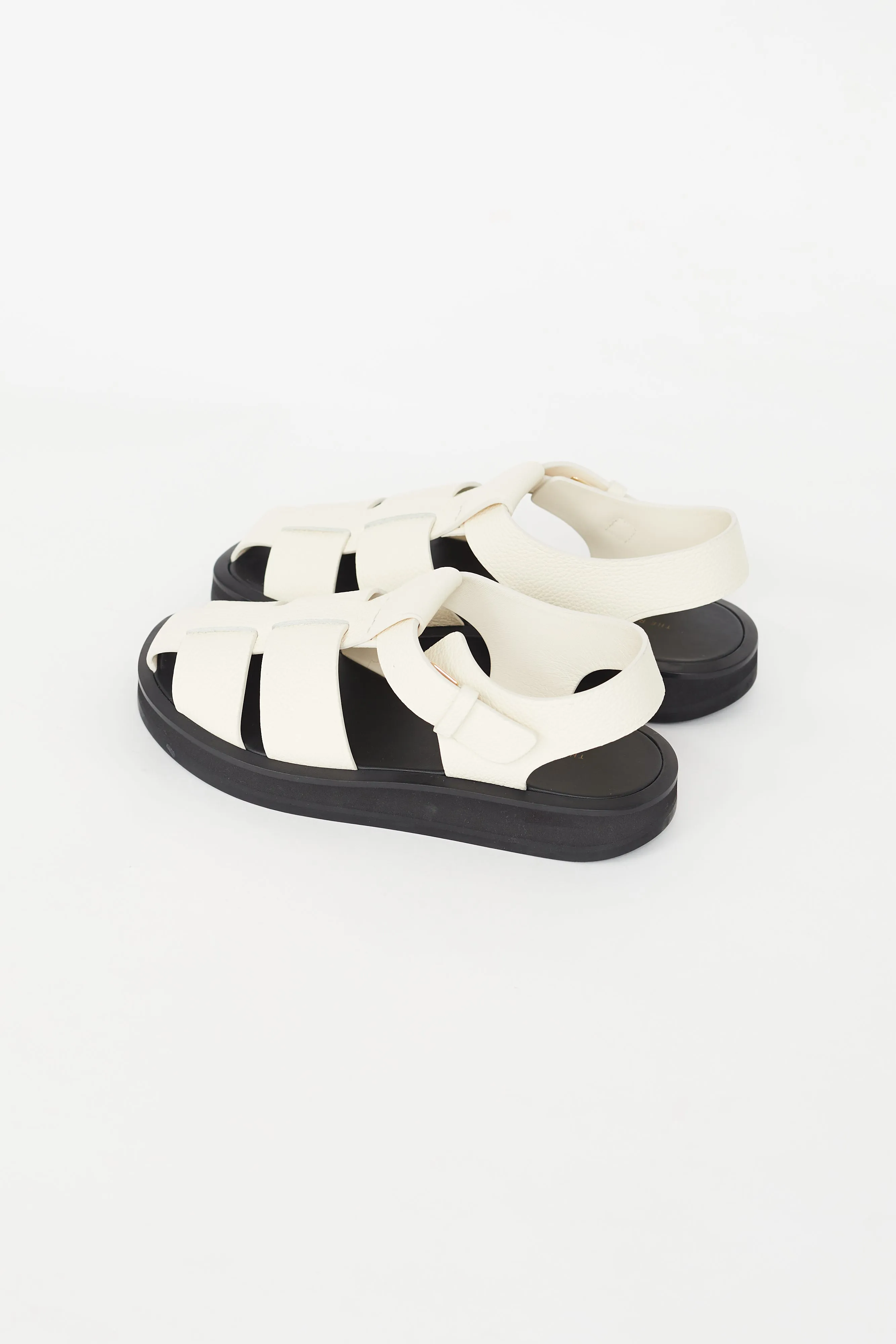 White Leather Fisherman Sandal