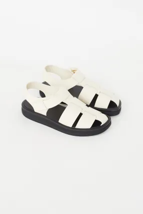 White Leather Fisherman Sandal